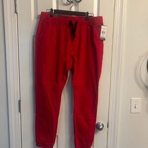 Vibrant Red Men's Jogger Pants